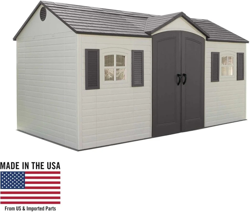 8 x 15-Foot Outdoor Storage Shed, Desert Sand