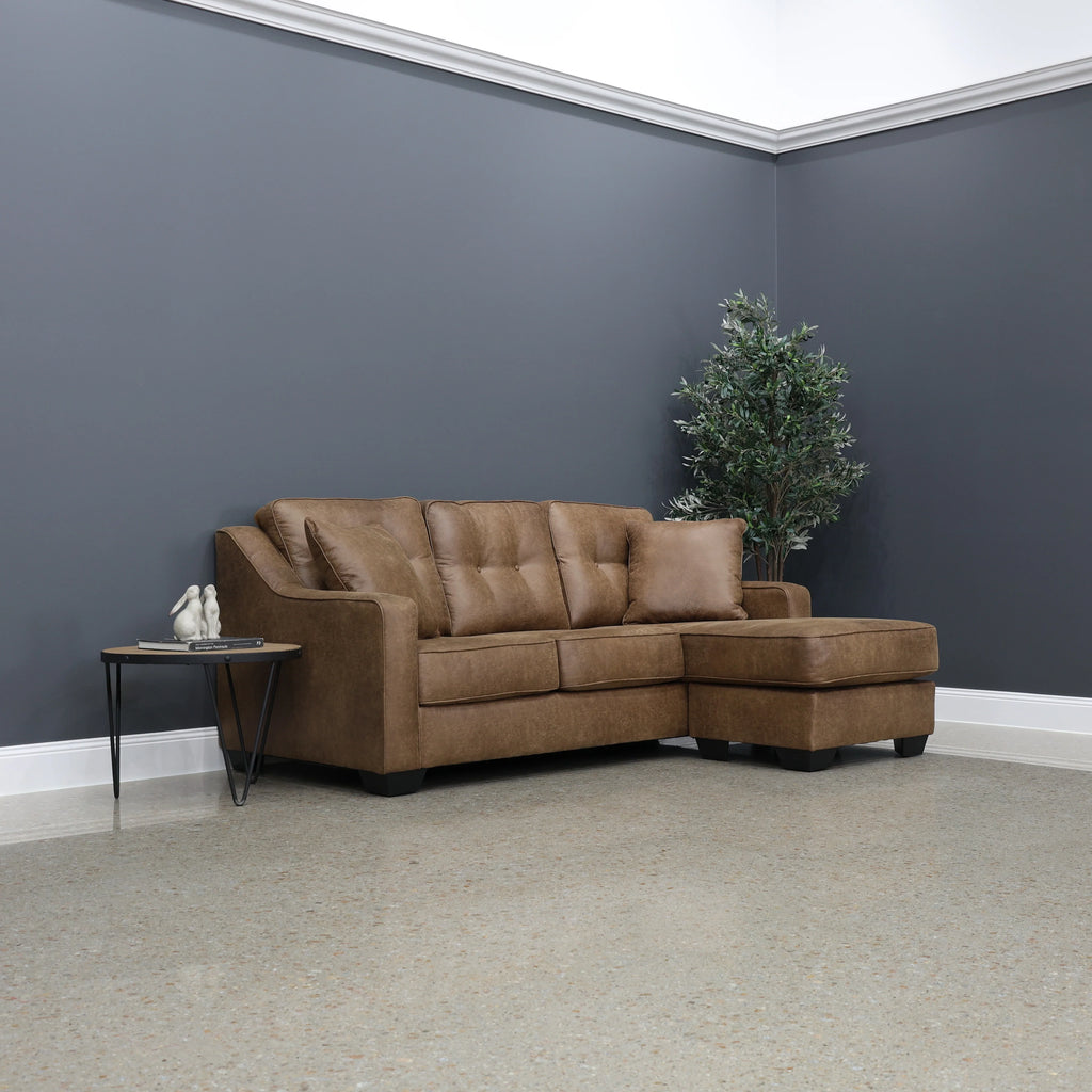 Victoria Sofa Chaise Tan Leather Air