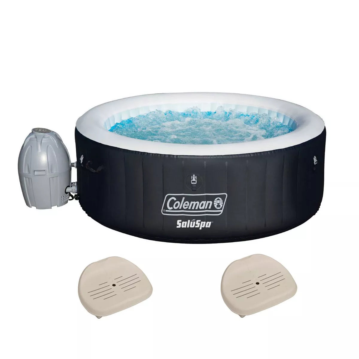 4-Person Inflatable Hot Tub with 60 AirJets and Adjustable Seats