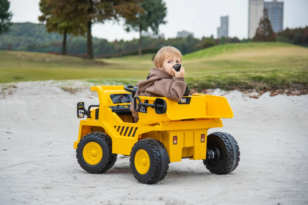 2026 CAT Dump Truck 12V Kids Ride On with Remote Control, Working Shovel & Realistic Construction Sounds With RC