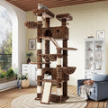 SHA CERLIN 81in Multi-Level Tall Cat Tree Tower for Indoor Kitties/Larger Cat Condo Furniture with Hammock/Cozy Pussycat Perches/Sisal Scratching Posts/Pet House/Wide Base/White & Black Spot
