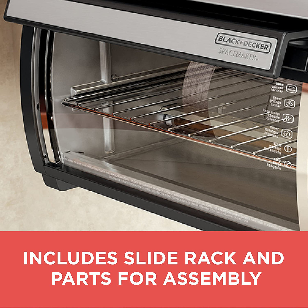 Under-Counter Toaster Oven with Digital Controls, Black/Stainless Steel, Fits 9-Inch Pizza or 4 Slices