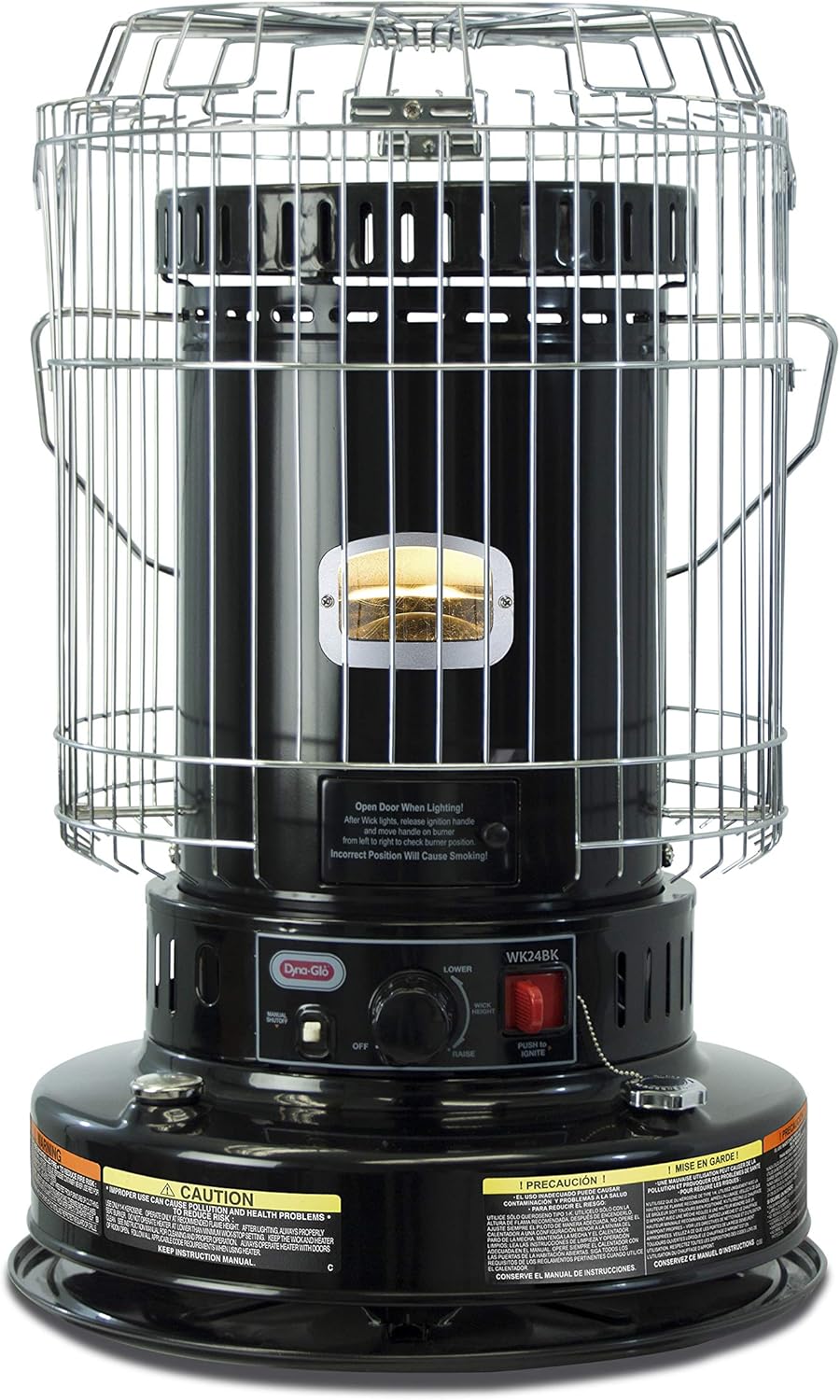 23,000 BTU Indoor Kerosene Heater, No Electricity Required, Black