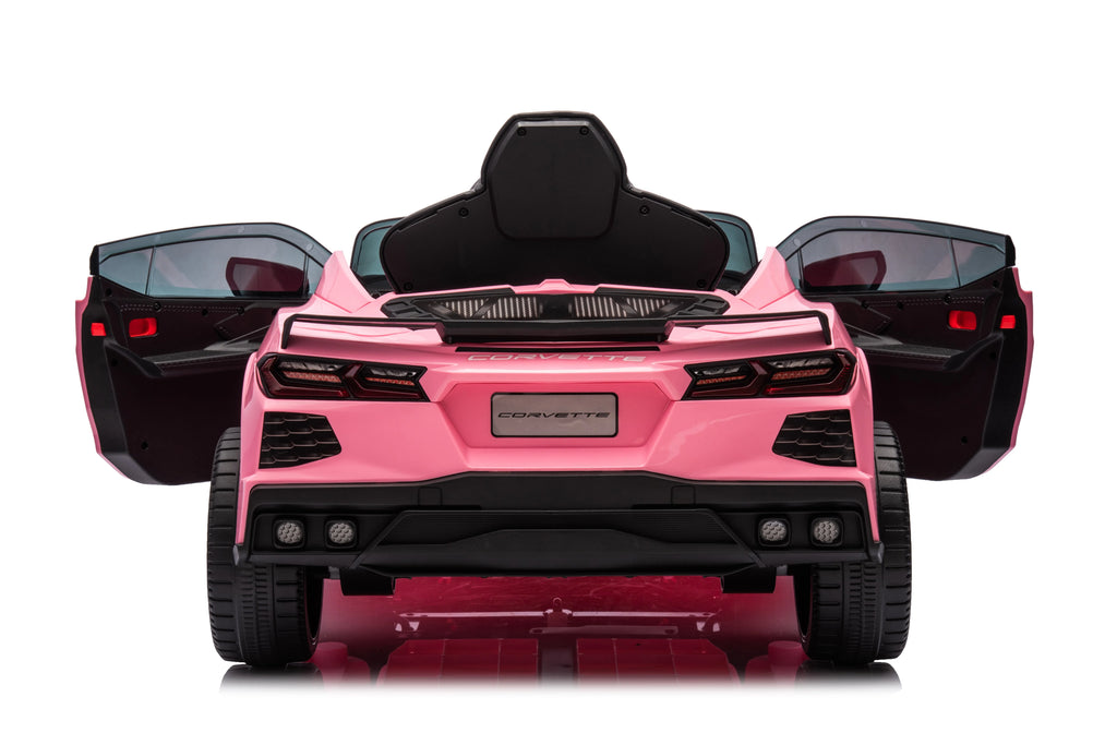 12V Chevrolet Corvette C8 Kids Ride On One Seater Electric Car with RC