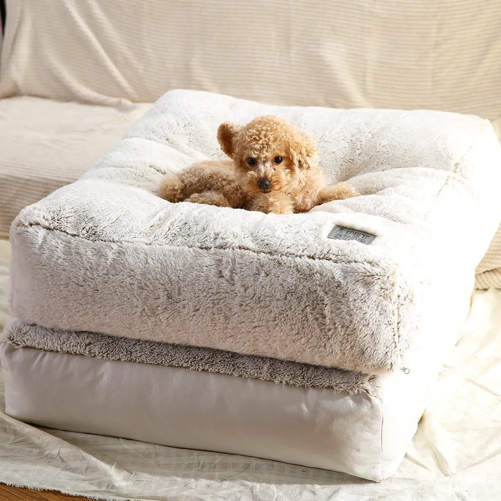Fluffy Dog Cushion Big Raised Dogs Bed