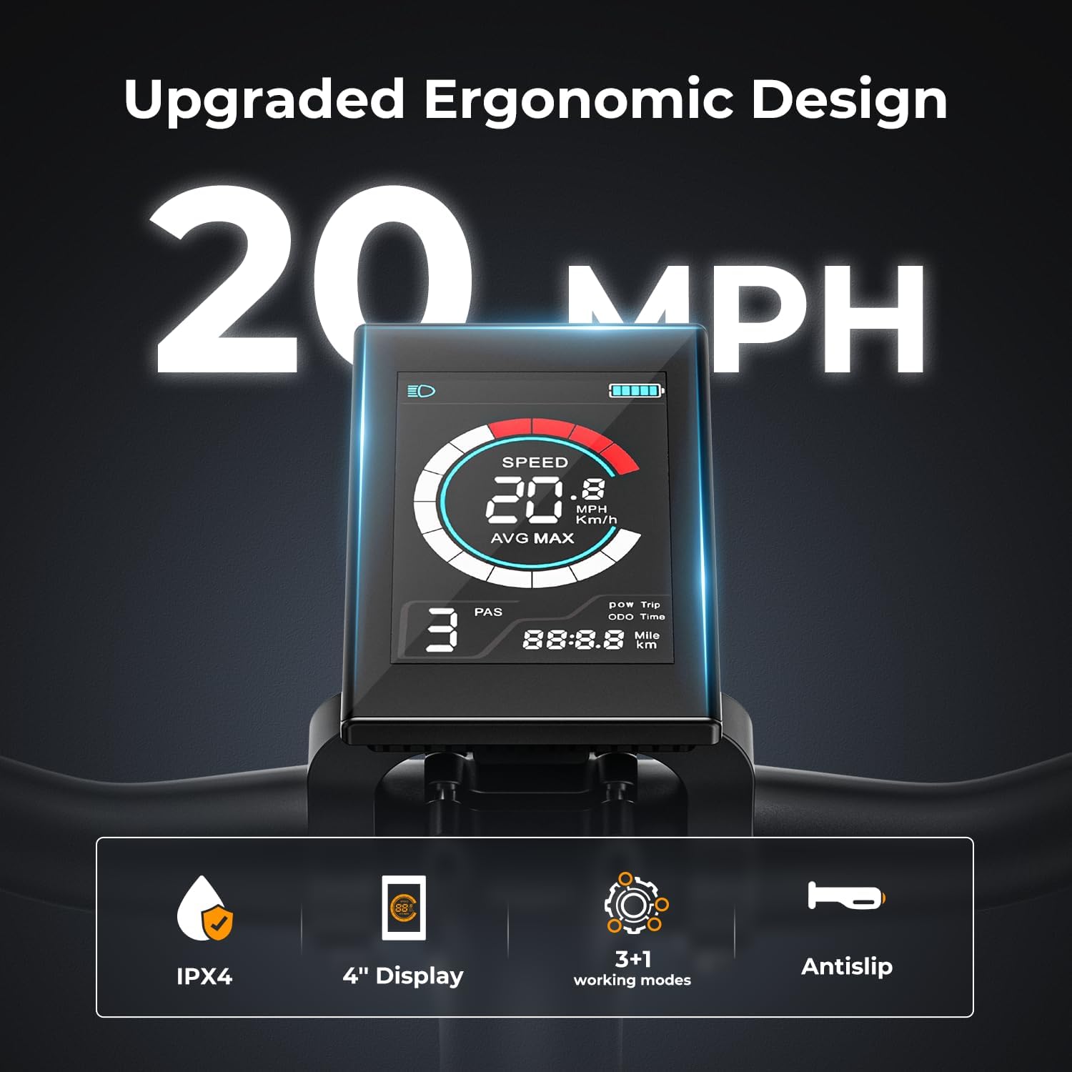500W Electric Bike, 40-Mile Range, 20 MPH Top Speed