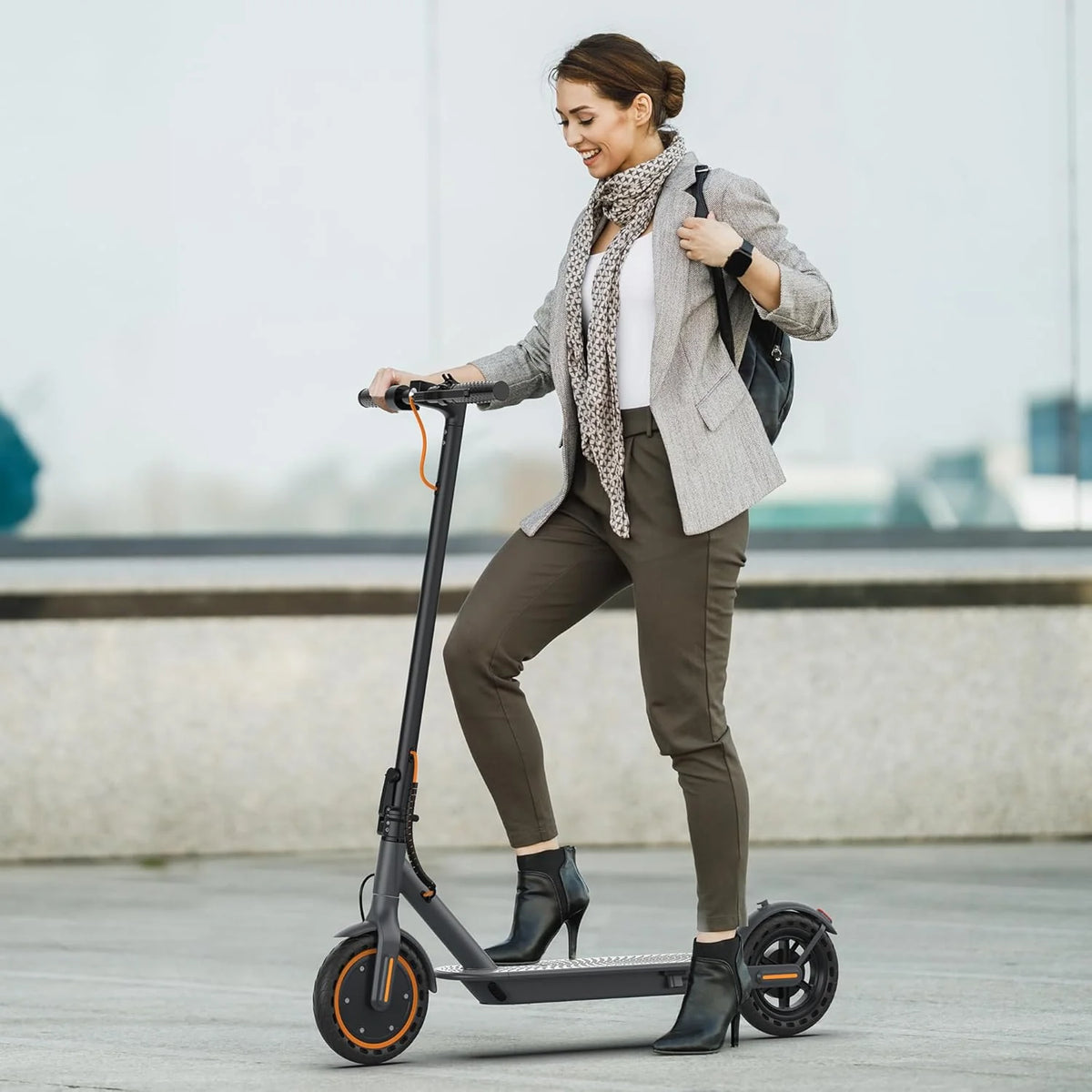 Electric Scooter with 350W/500W Motor, 8.5"/10" Solid Tires, 19/22 MPH, Up to 28-Mile Range