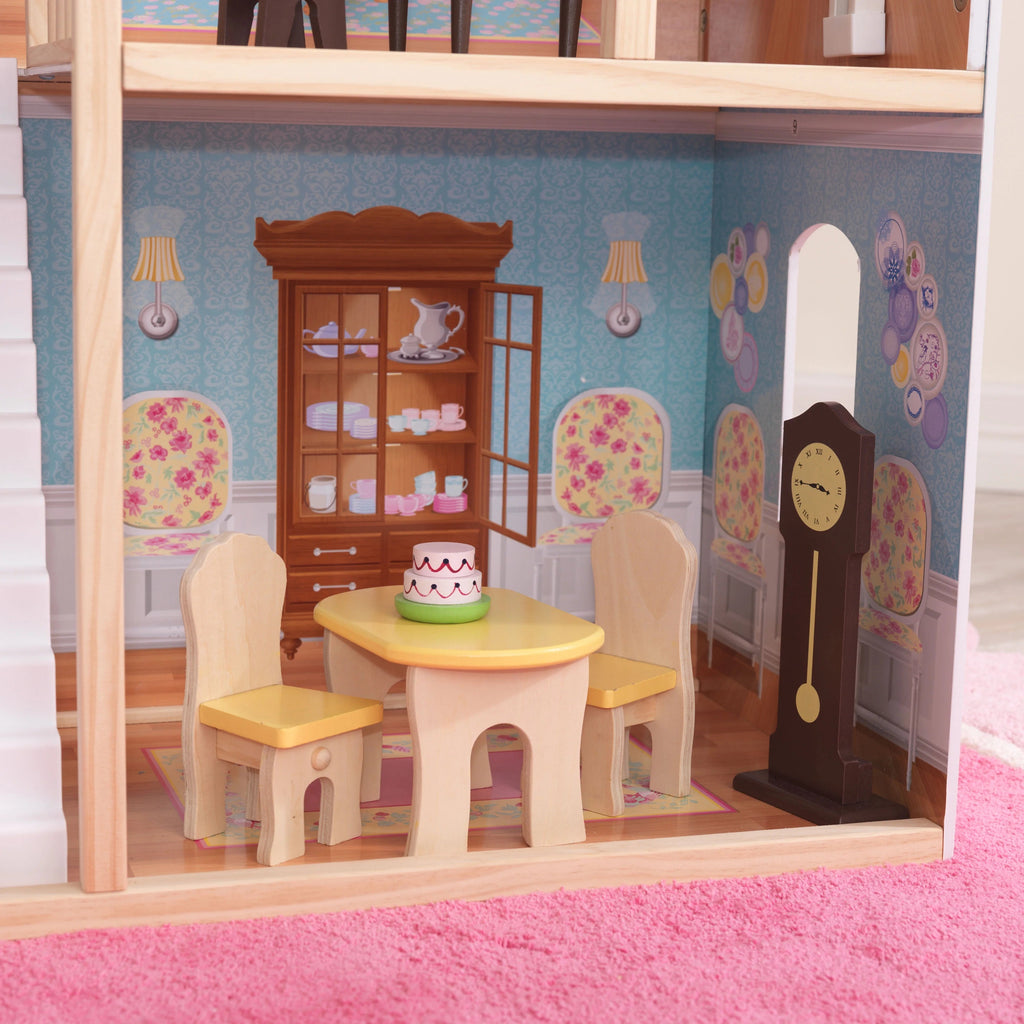 Wooden Dollhouse with 34 Accessories