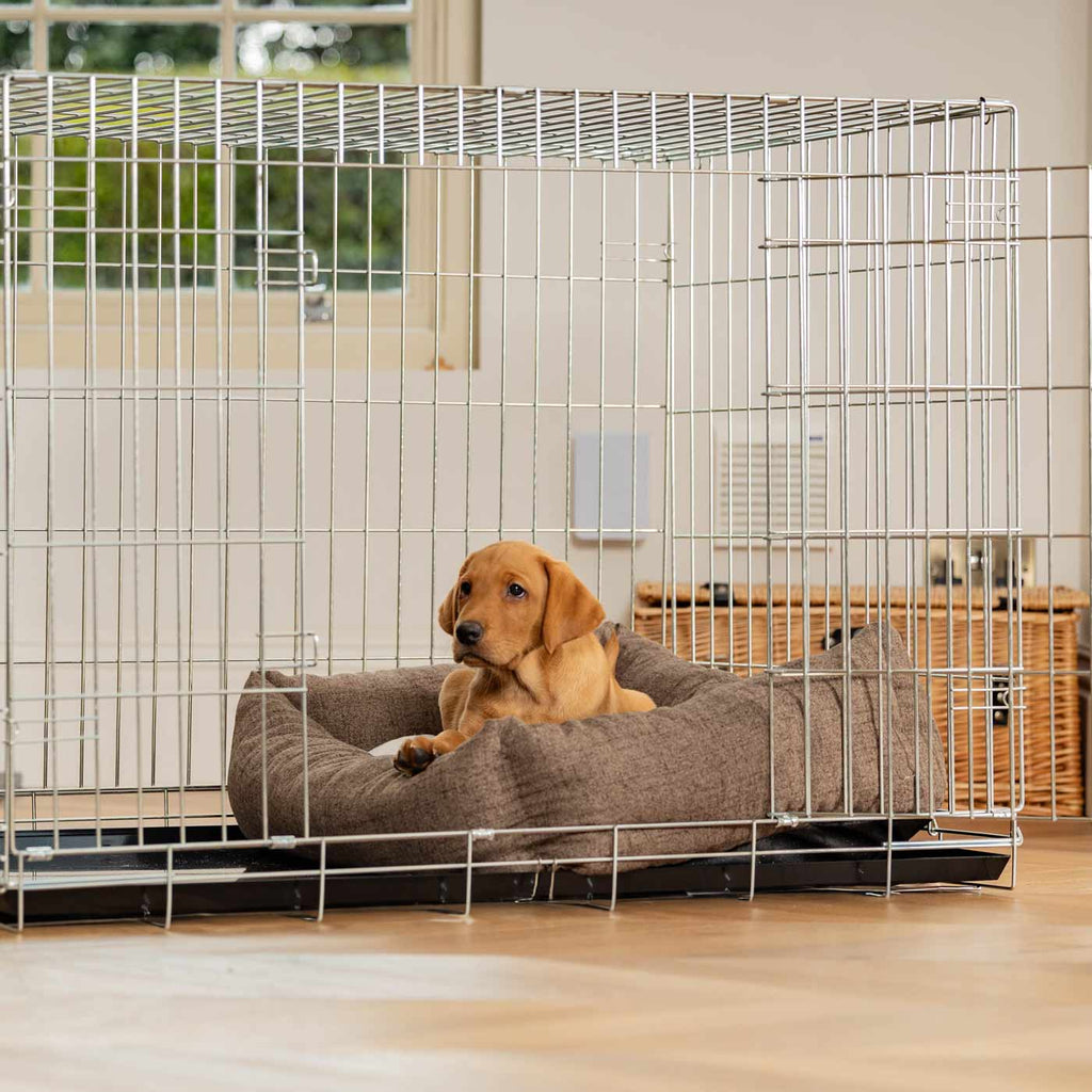Cozy & Calming Puppy Cage Bed In Inchmurrin Umber Variant 2