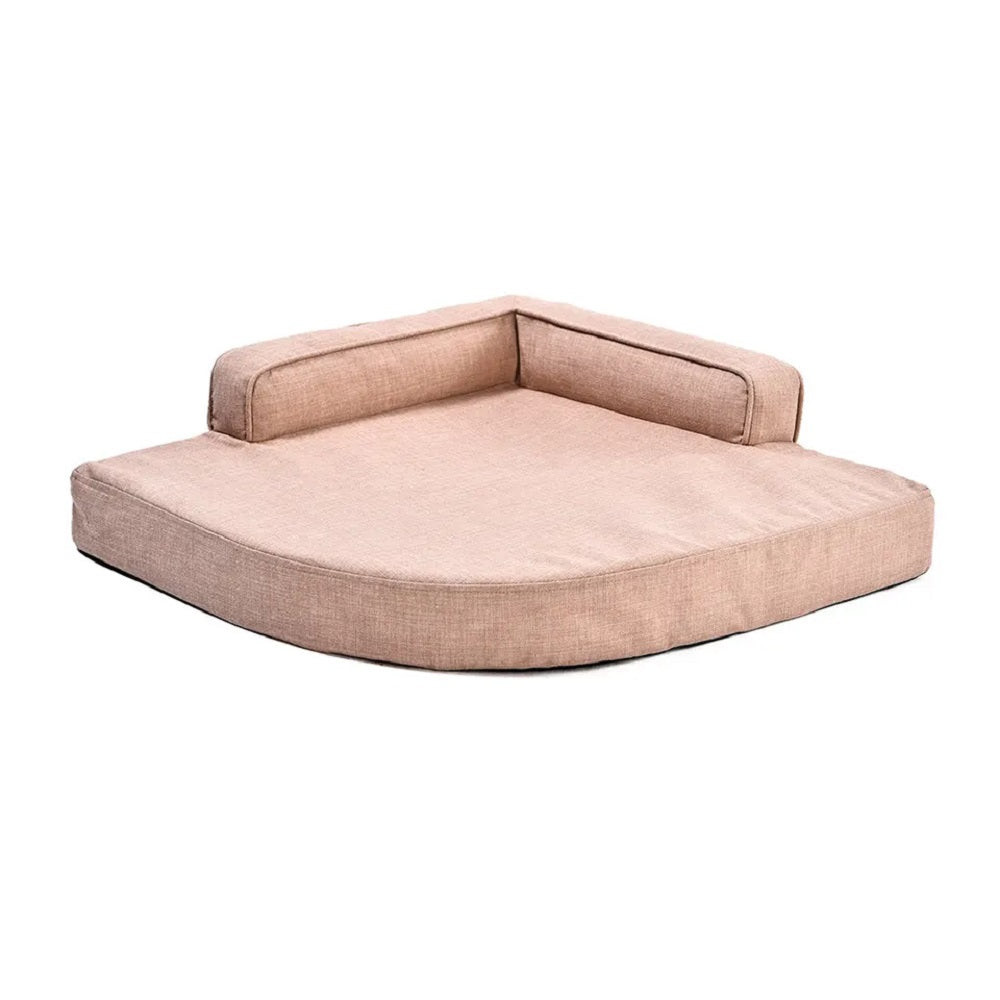 Dog Sofa Beds Imitation Linen Fabric Cushioned Pet Bed