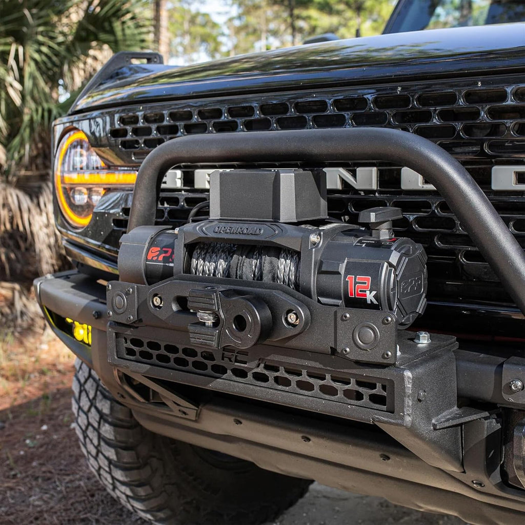12,000 lb Heavy-Duty Electric Winch with Synthetic Rope and Wireless Remote, Off-Road Winch for Trucks and SUVs
