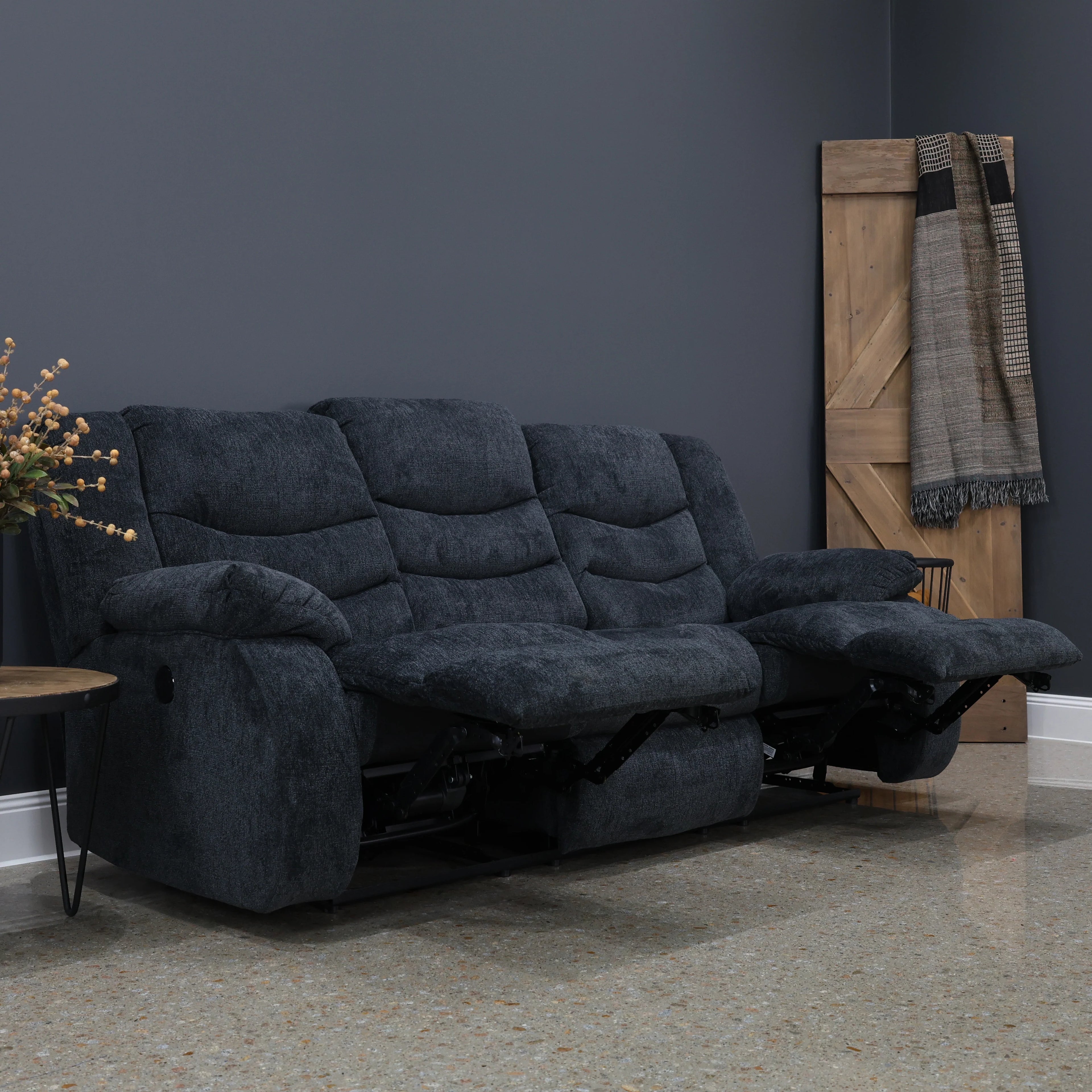 Werribee Electric Reclining Sofa Caviar