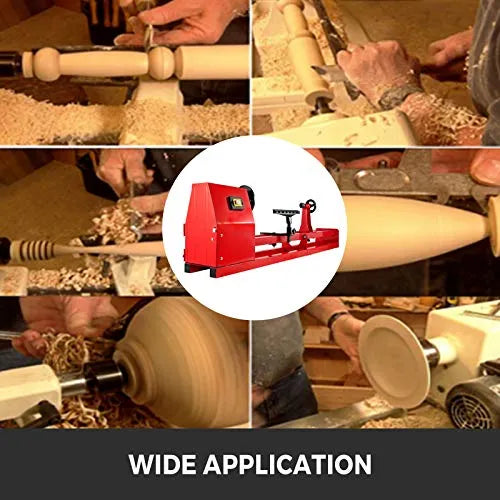14-Inch x 40-Inch Benchtop Wood Lathe with 3 Chisels