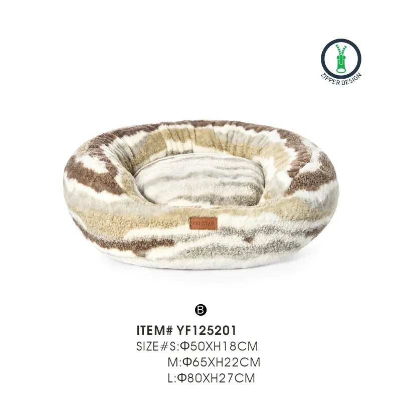 Plush Donut Dog Bed Pet Bed