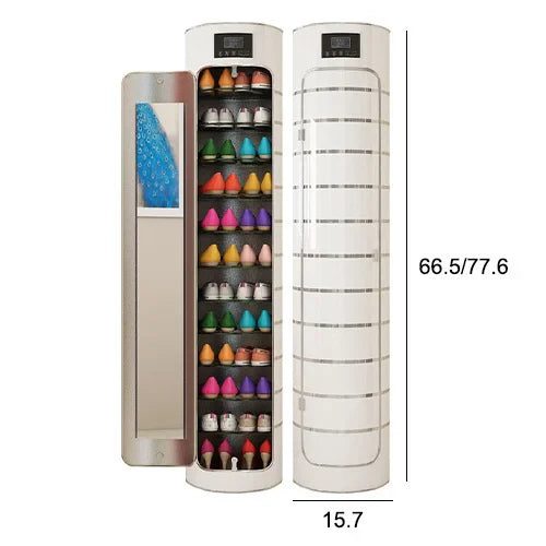 Large-Capacity Multi-Layer Rotating Shoe Cabinet with Mirror and Deodorizer