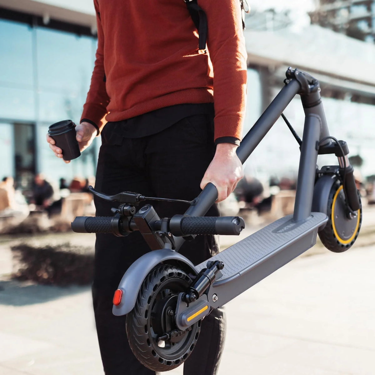 Electric Scooter with 350W/500W Motor, 8.5"/10" Solid Tires, 19/22 MPH, Up to 28-Mile Range