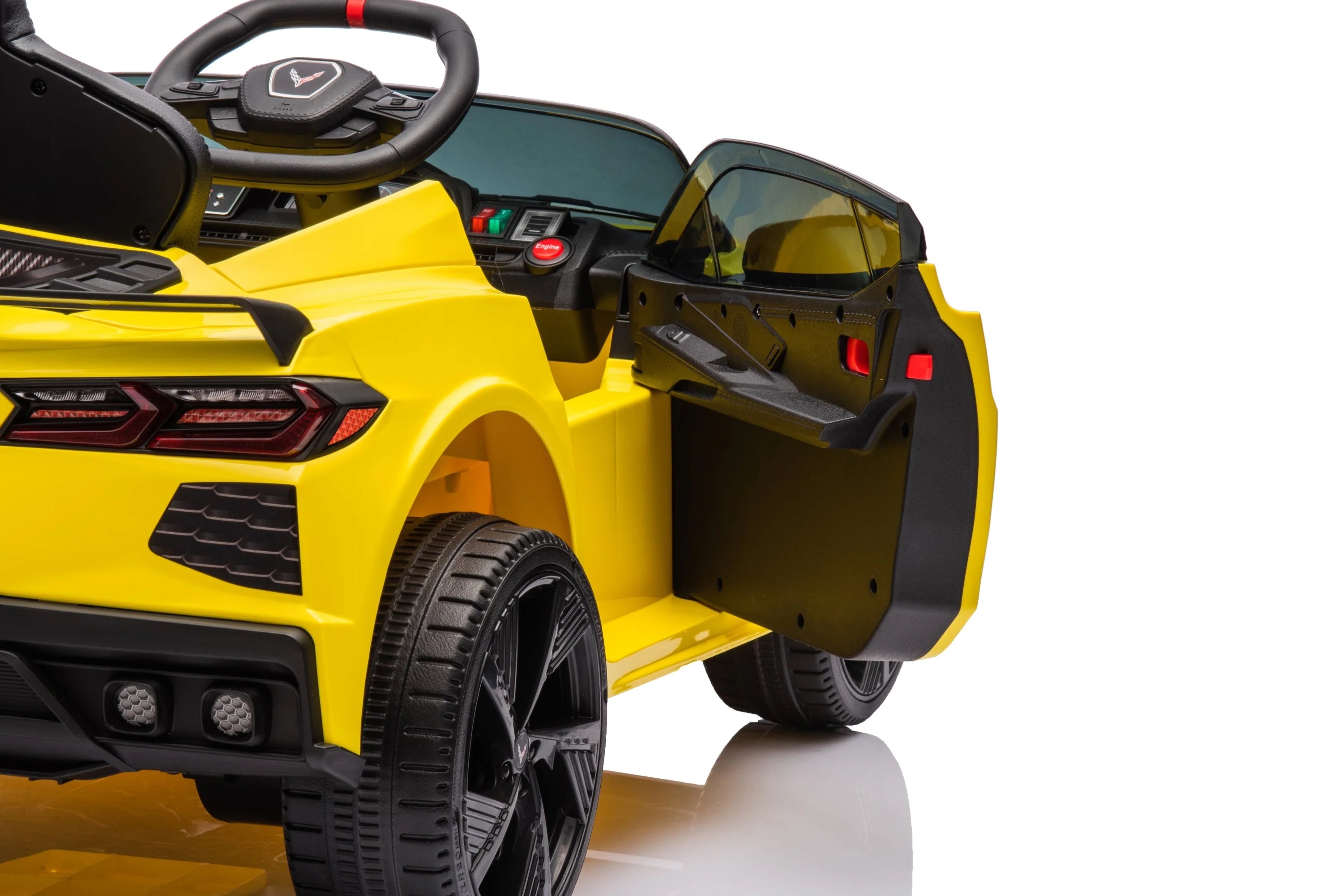 12V Chevrolet Corvette C8 Kids Ride On One Seater Electric Car with RC