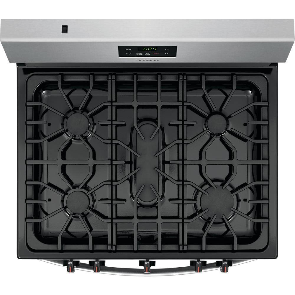 30-Inch 5-Burner Freestanding Gas Range, Stainless Steel