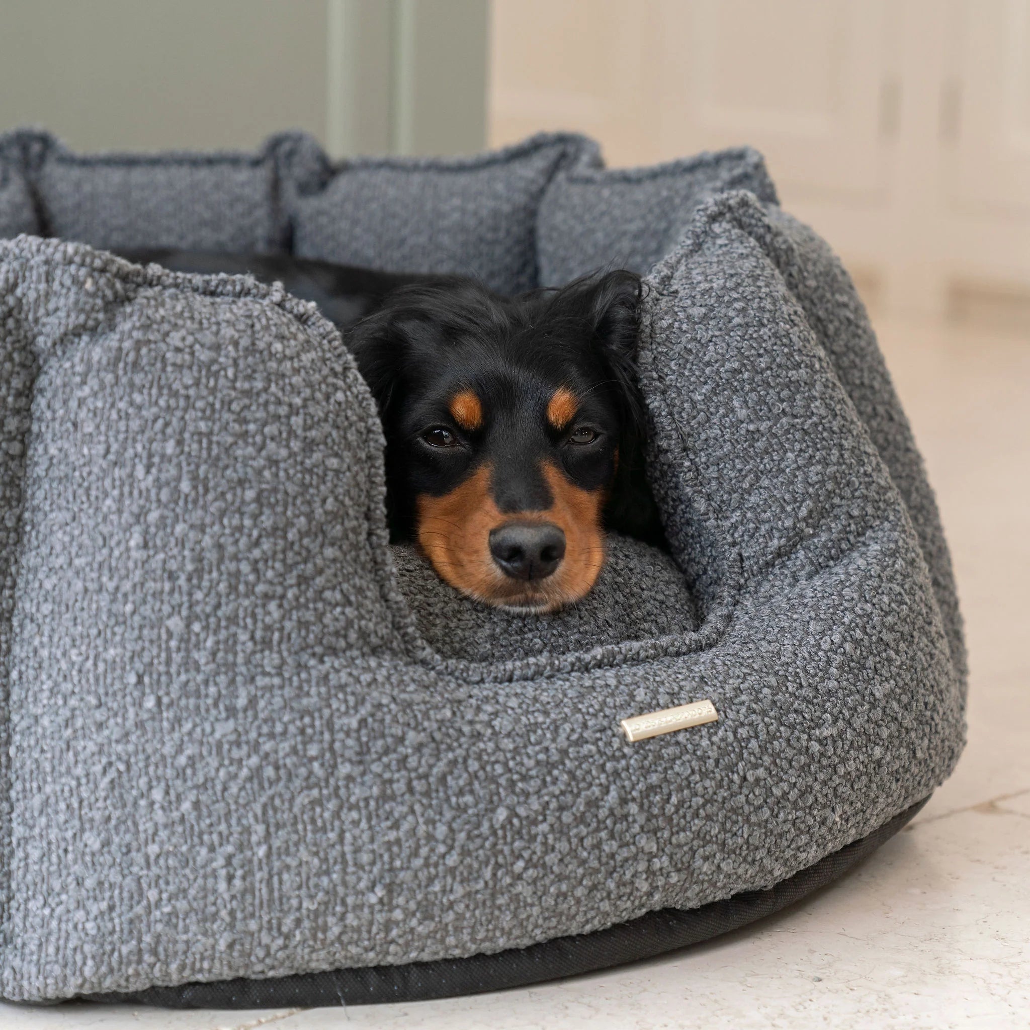 High Wall Bed For Dogs in Bouclé