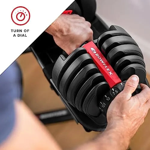 Pair of Adjustable Dumbbells, 5-52.5 Lbs., Space-Saving Home Gym Equipment