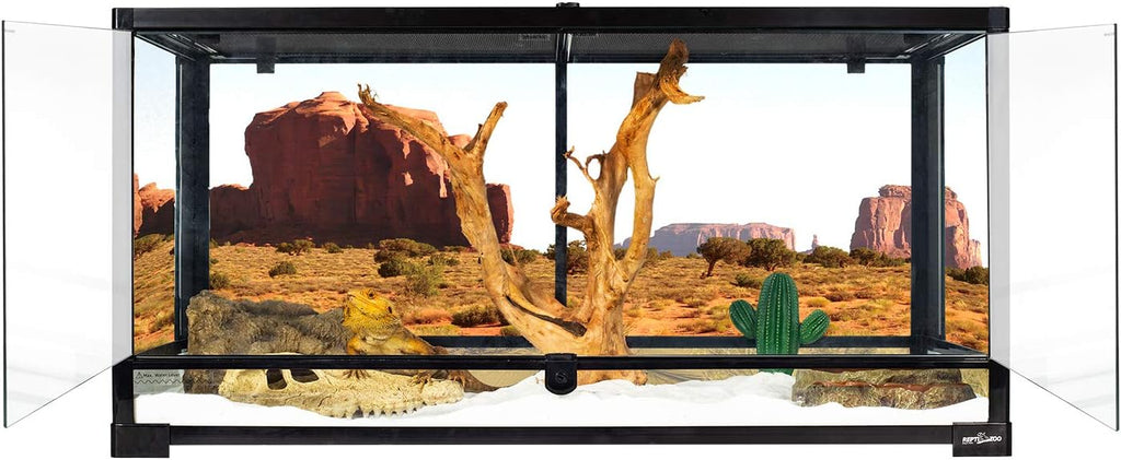 50-Gallon Glass Reptile Terrarium with Double Hinged Doors and Screen Ventilation, 36 x 18 x 18-Inch