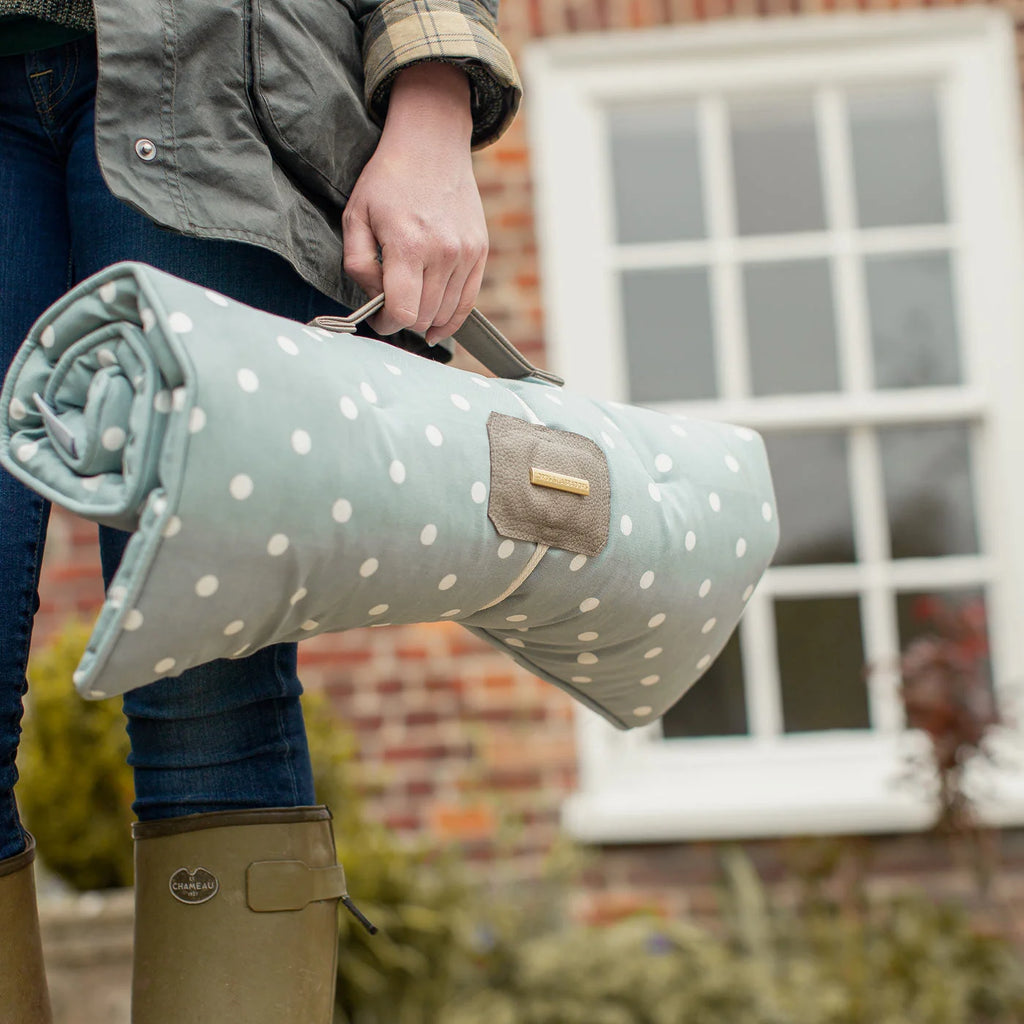 Travel Mat in Duck Egg Spot
