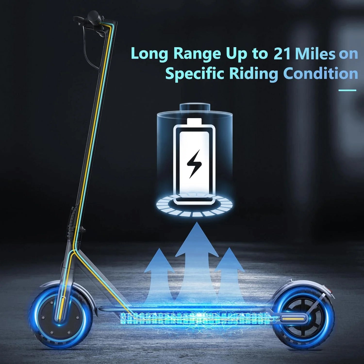 Electric Scooter with 350W/500W Motor, 8.5"/10" Solid Tires, 19/22 MPH, Up to 28-Mile Range