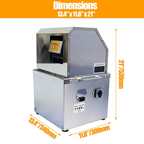 110V 800W Electric Sugar Cane Juicer Machine with 3-Roller Stainless Steel Press