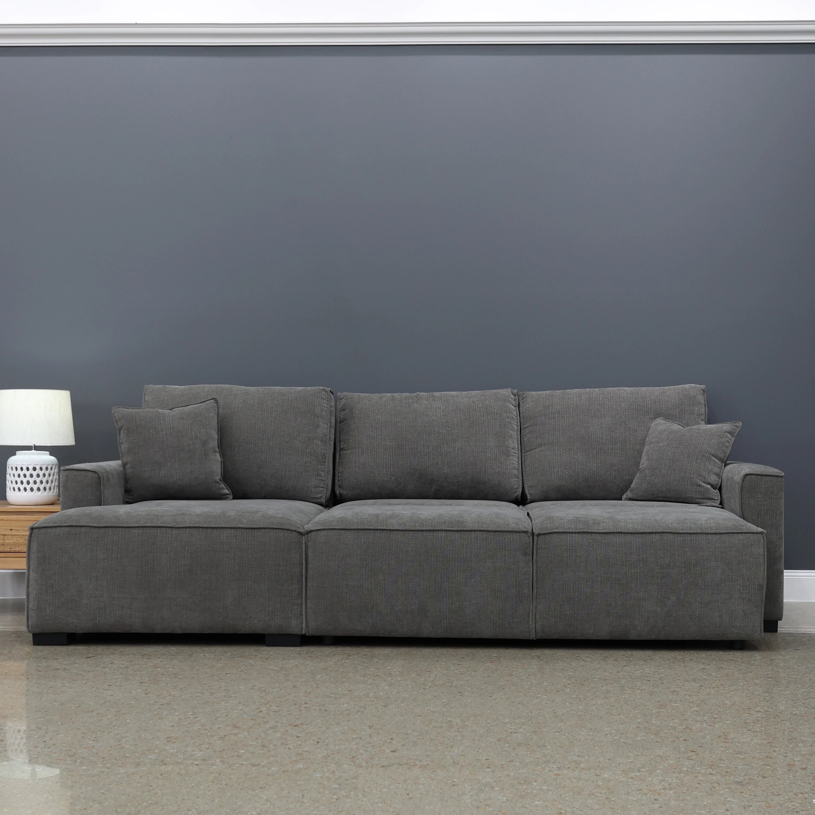 Noosa Sofa Bed w/ Chaise Charcoal