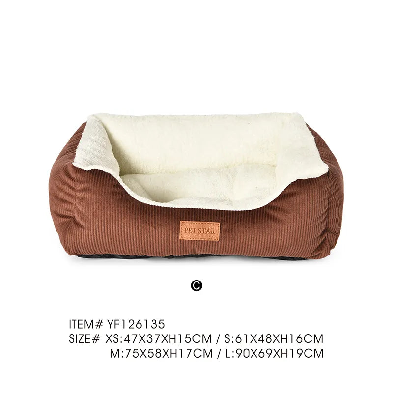 Printed Pet Bed Dog Bed Corduroy Pet Bed