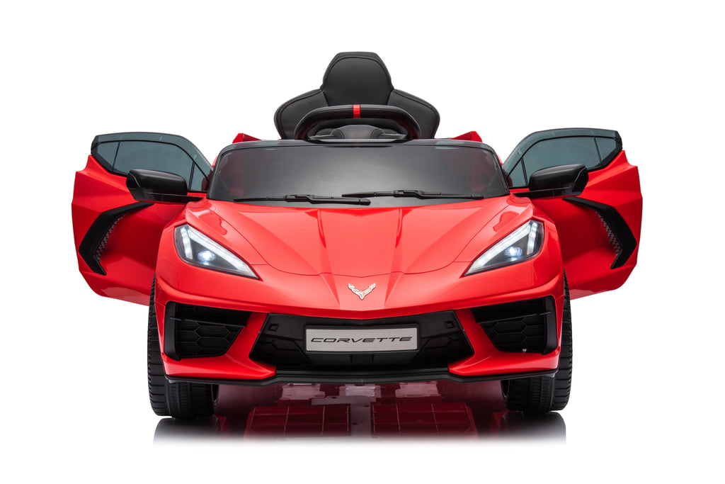 12V Chevrolet Corvette C8 Kids Ride On One Seater Electric Car with RC