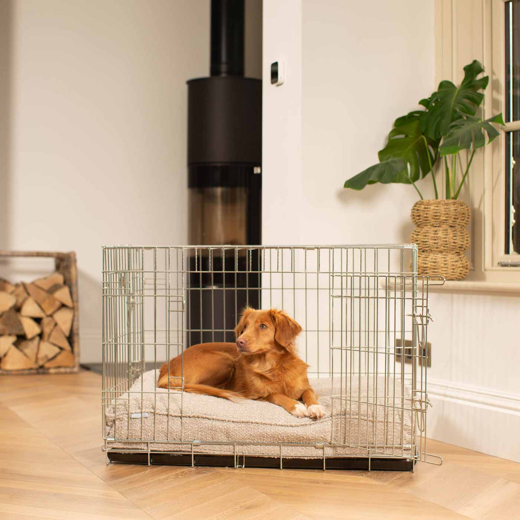 Dog Cushion in Mink Bouclé