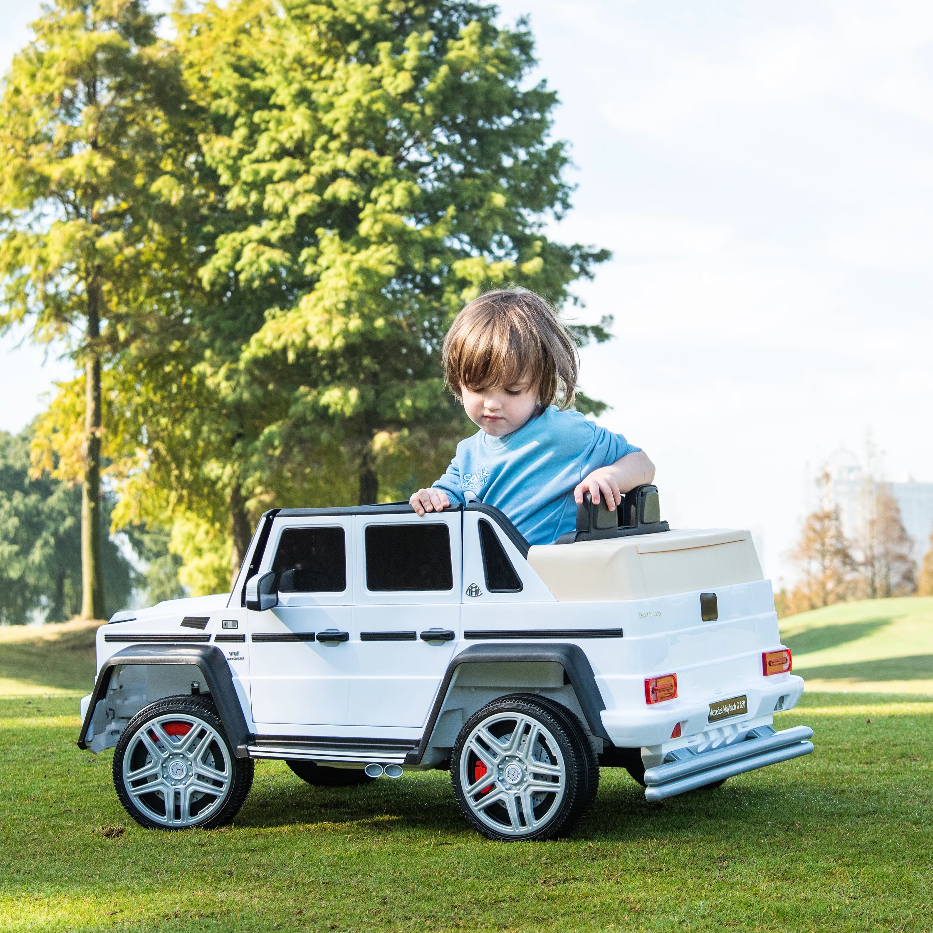 2026 Licensed 12V Mercedes Maybach G650s 4WD Kids Ride On 1 Seater Car with RC