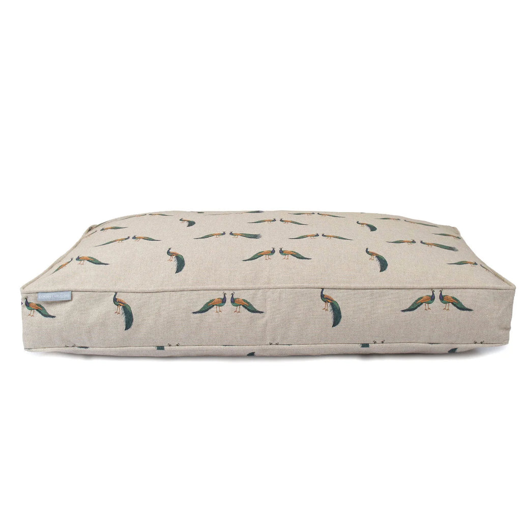 Dog Cushion in Woodland Peacock