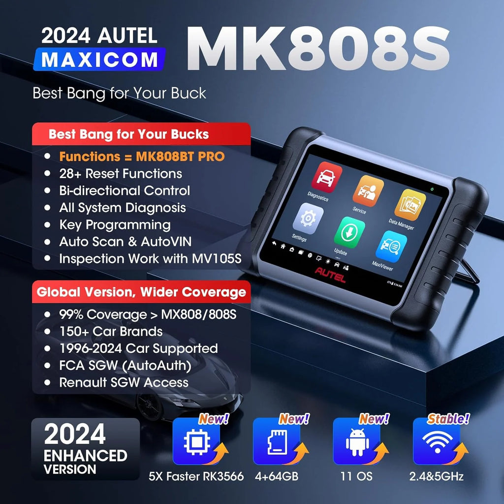 2024 Bidirectional Automotive Diagnostic Scanner with Active Test, All-System Diagnostics and Injector Coding