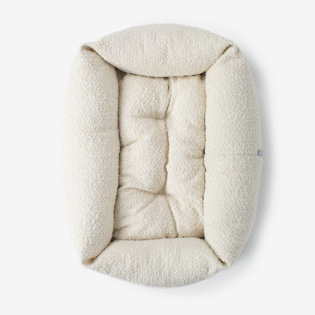Cozy & Calming Puppy Cage Bed In Ivory Bouclé