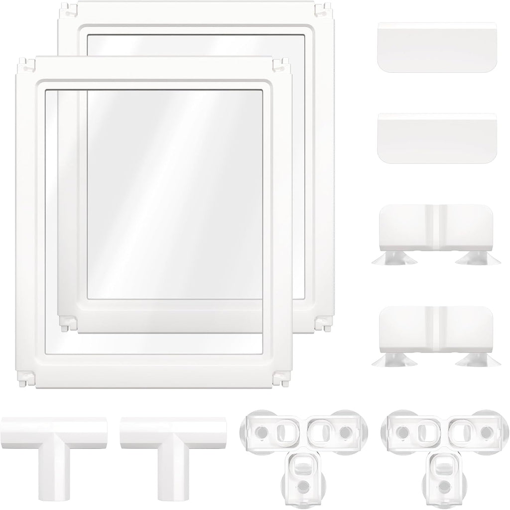 AuraSpace Clear Acrylic Indoor Dog Playpen, 24" H, 12 Panels, White
