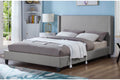 T2192G Grey Bouclé Wingback Platform Bed