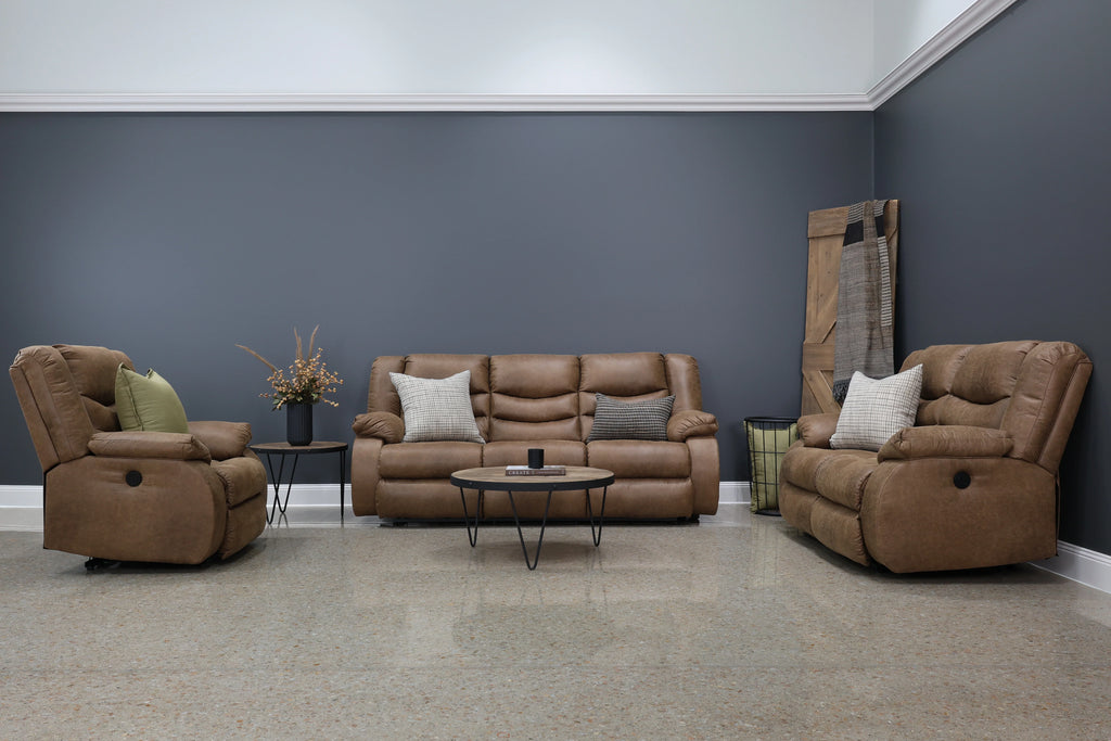 Werribee Electric Reclining Sofa Tan