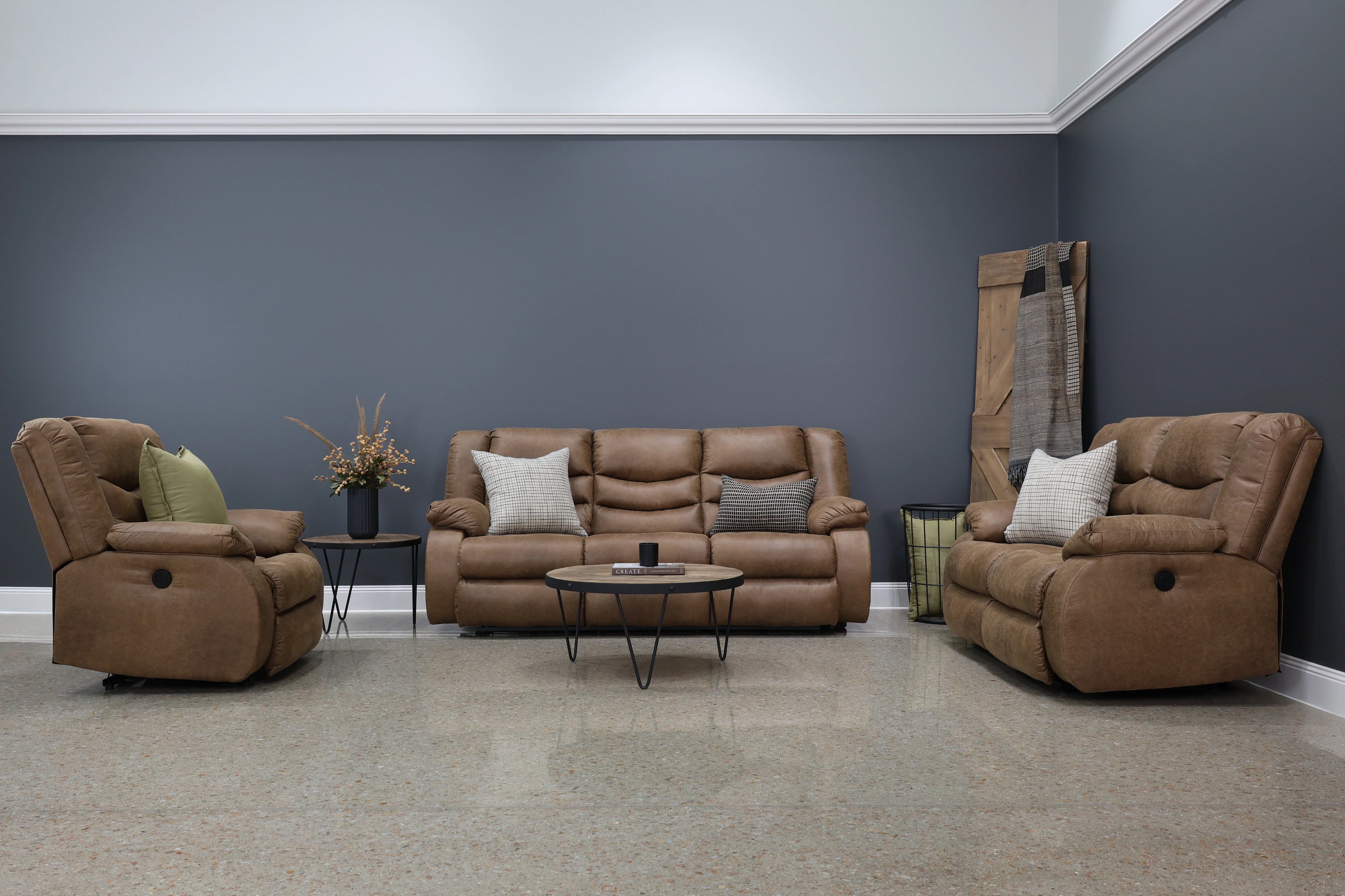 Werribee Electric Reclining Sofa Tan