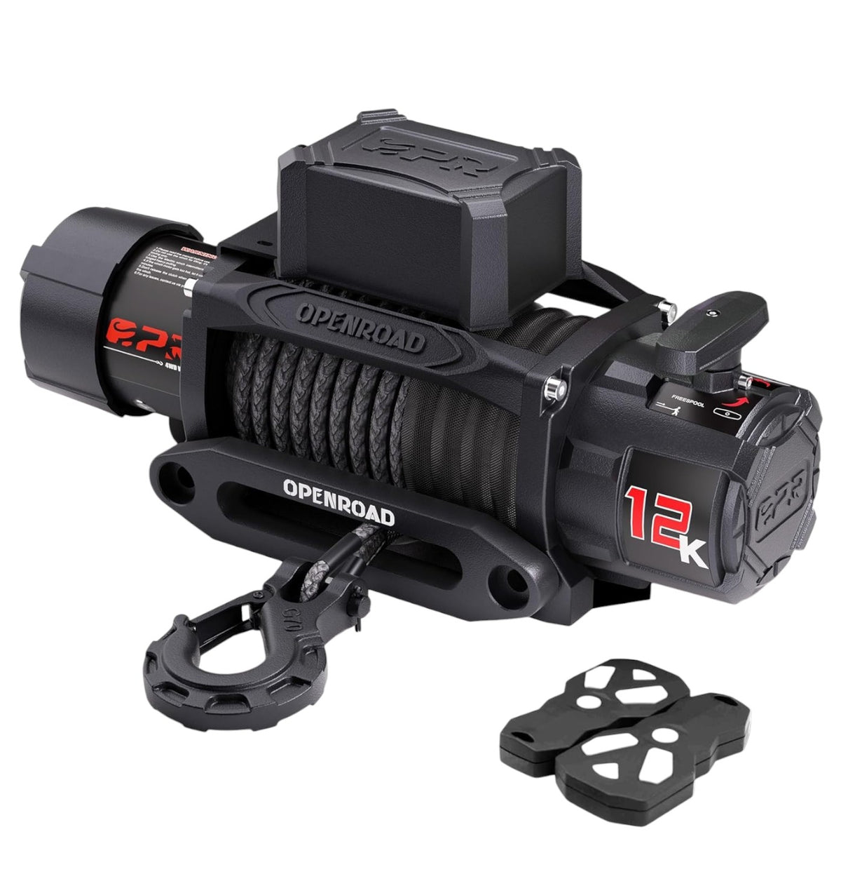 12,000 lb Heavy-Duty Electric Winch with Synthetic Rope and Wireless Remote, Off-Road Winch for Trucks and SUVs