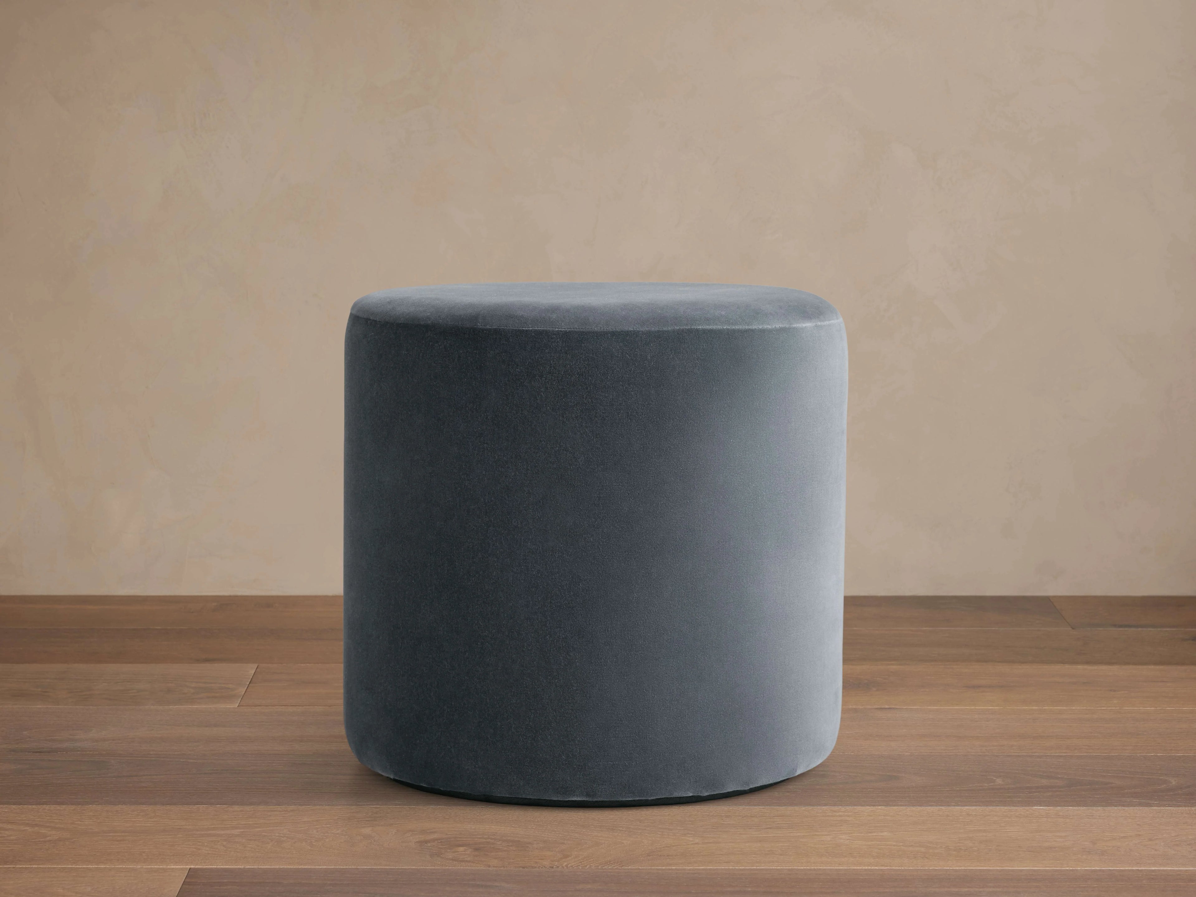 Velvet Round Pouf