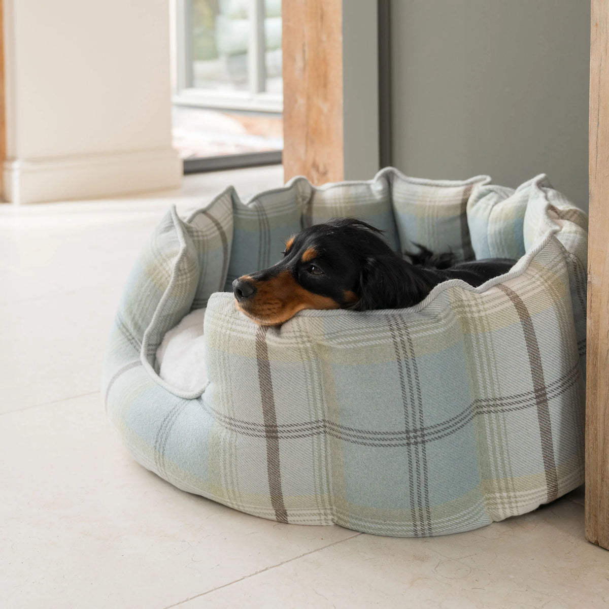 High Wall Bed For Dogs in Balmoral Tweed
