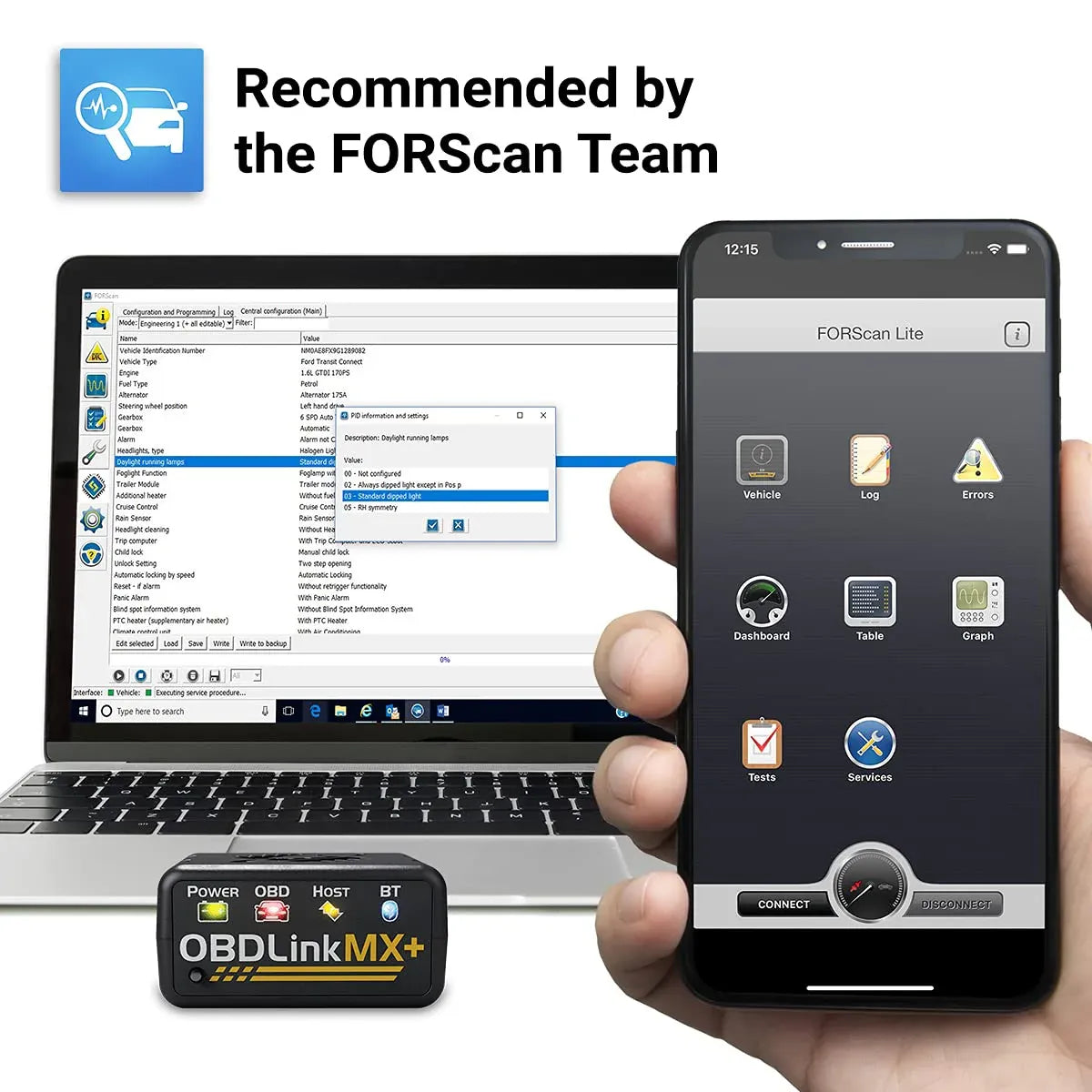 Bluetooth OBD2 Scanner for iPhone, Android and Windows
