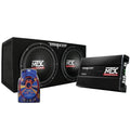 Dual 12-Inch Loaded Car Subwoofer System with Subwoofer Box, Amplifier and Wiring Kit