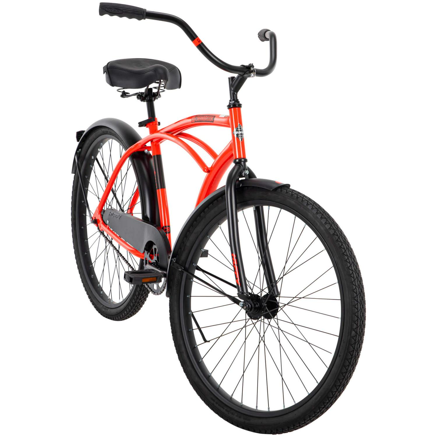 26-Inch Men's Classic Beach Cruiser Comfort Bike, Red