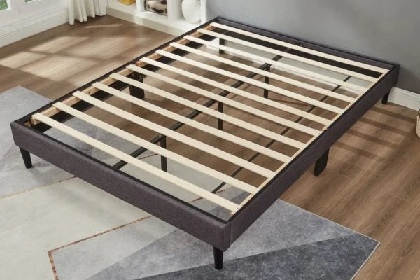 T2430 Grey Linen Trim Low Profile Platform Bed