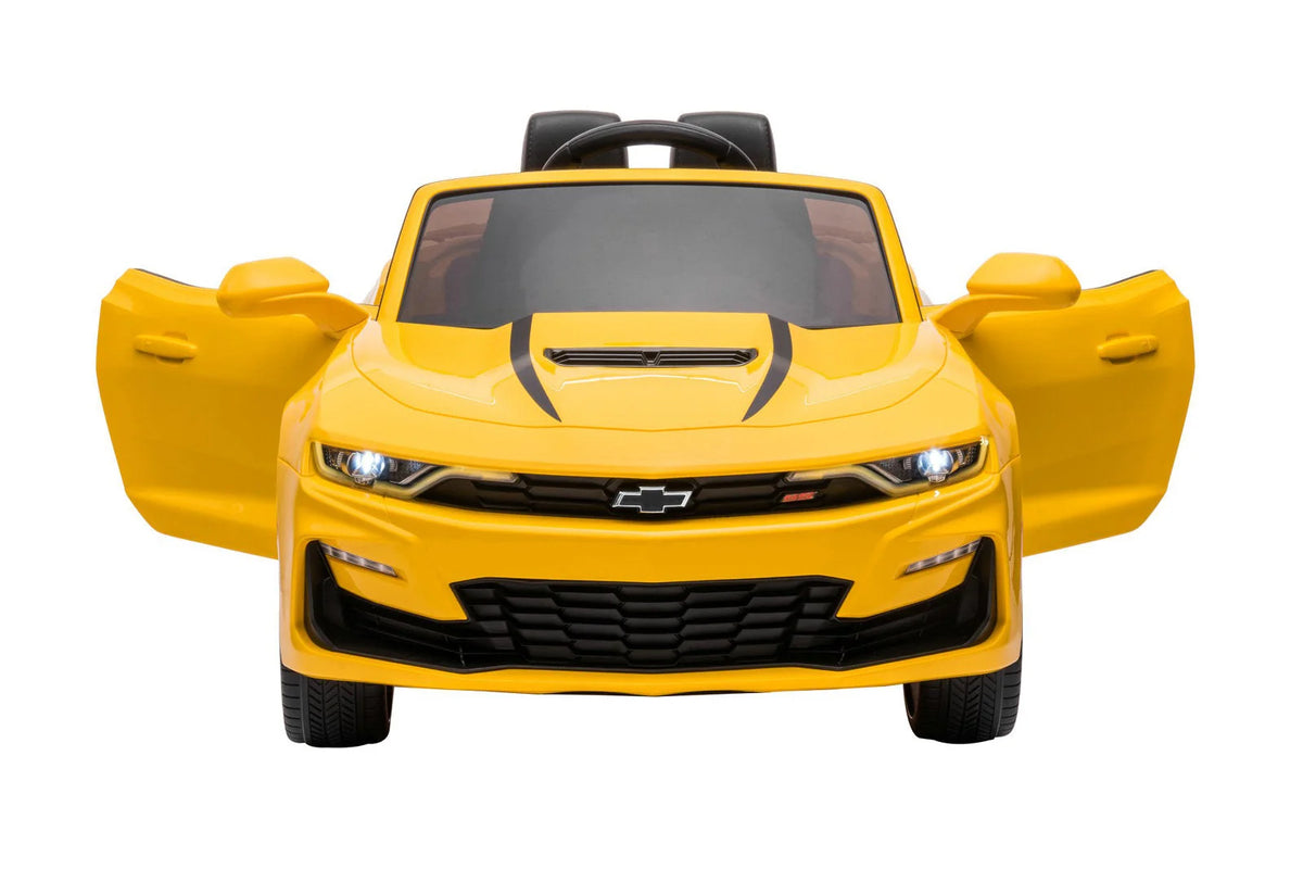 12V Chevrolet Camaro 2SS Kids Ride On One Seater Electric Car with Leather Seat, Rubber Tires and RC