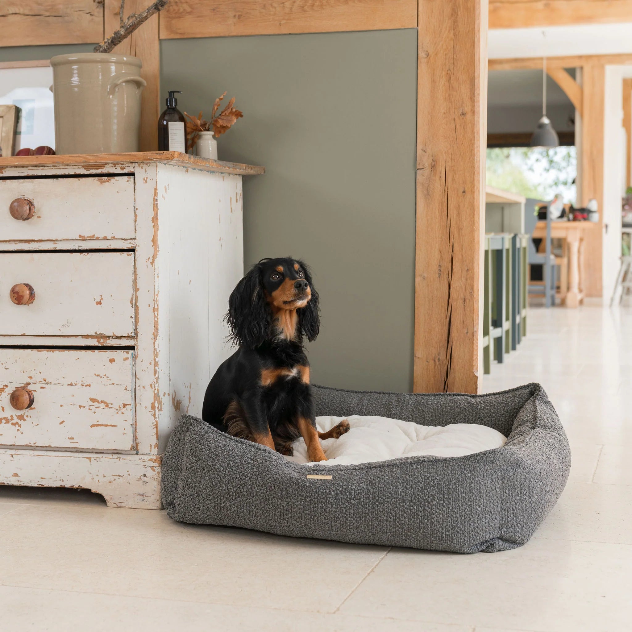 Box Bed For Dogs in Bouclé