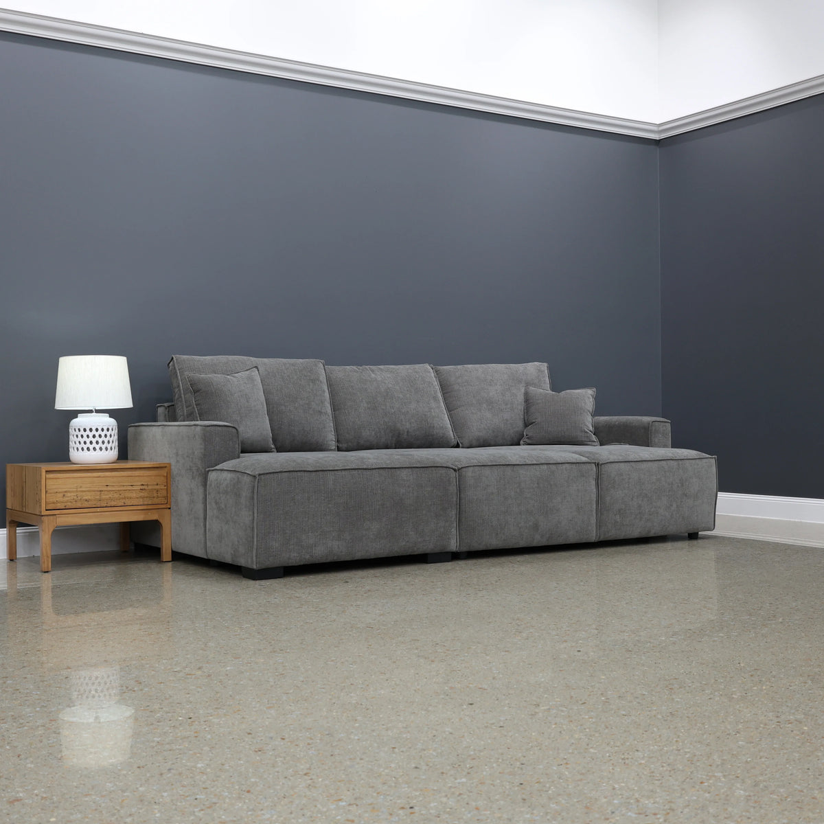 Noosa Sofa Bed w/ Chaise Charcoal